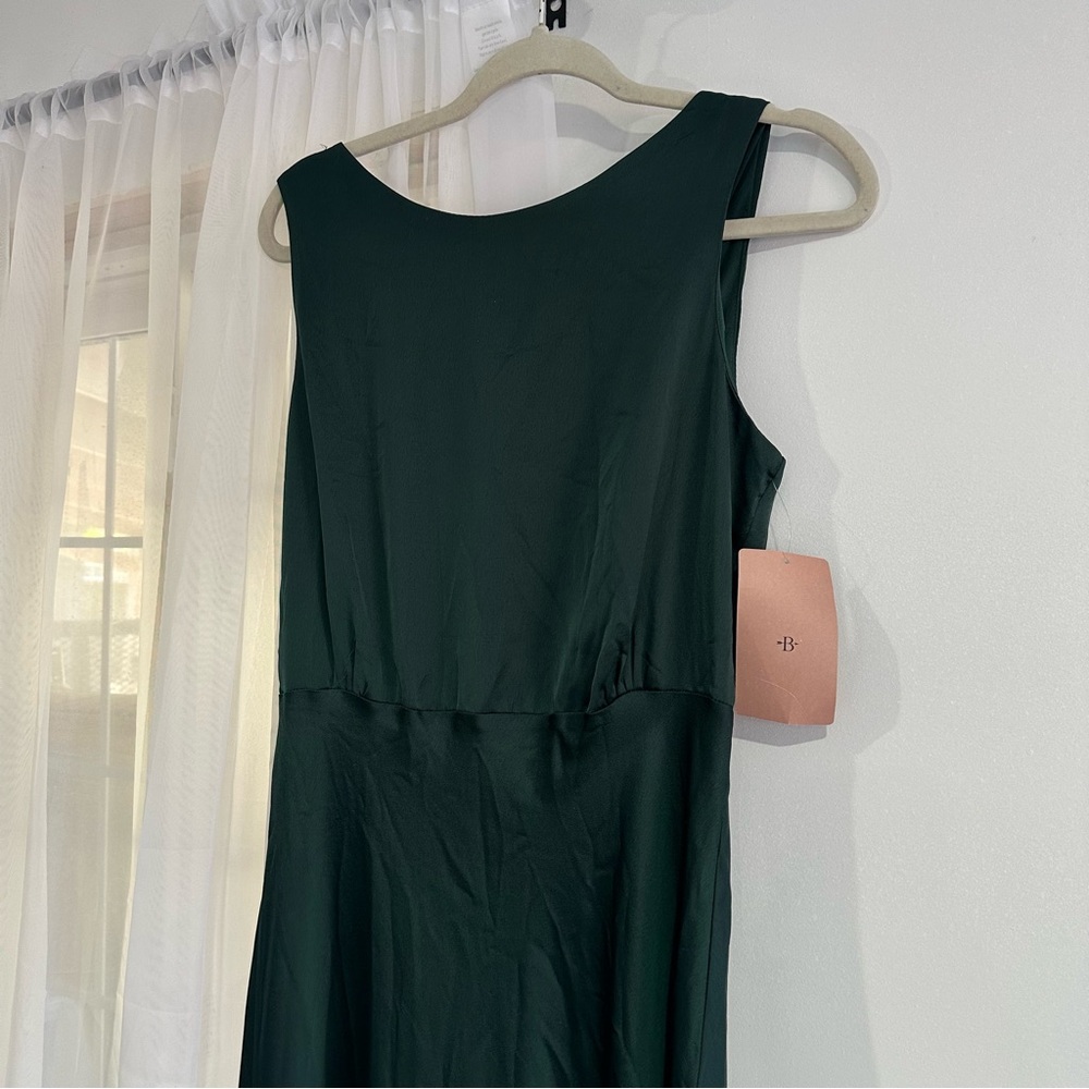 NEW BHLDN Beckett Satin Charmeuse Maxi Dress Dark Green Anthropologie NWT - Picture 5 of 9
